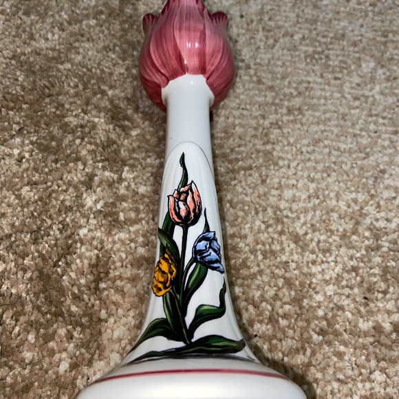 delft Art Delfts Jasmyn Holland Ceramic Tulip Candle Holder Hand